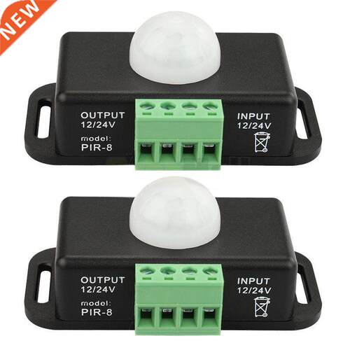 2 X DC 12V/24V 8A Body Infrared PIR Motion Sensor Switch LED