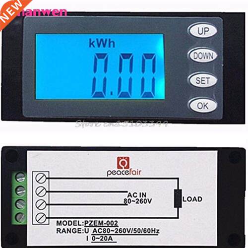 20A AC Digital LED Panel Power Meter Monitor KWh Time Watt