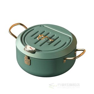 Stainless Steel Kitchen Deep Frying Pot Thermometre Fryer Pa