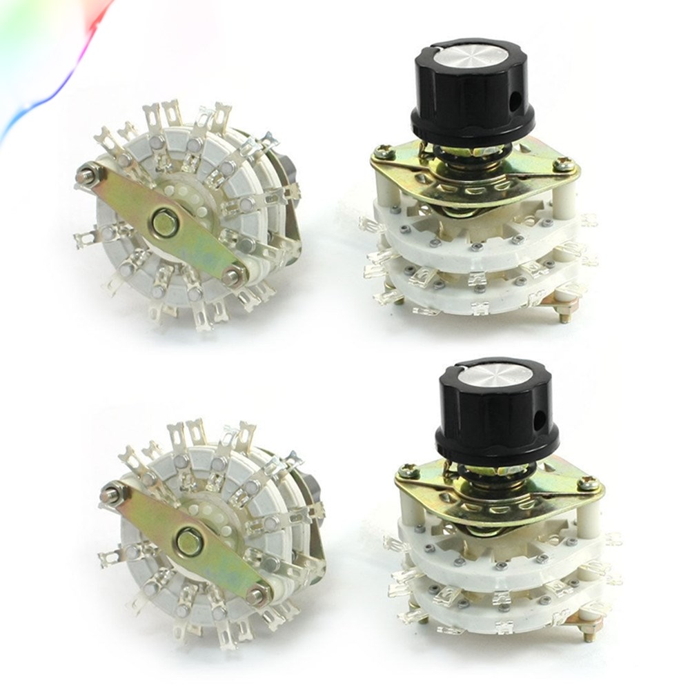 2P11T 2-Pole 11-Position 10mm Dia Thread 6mm Shaft Selector