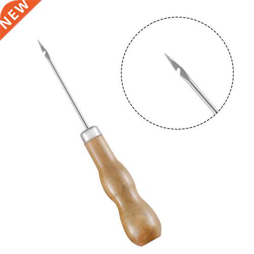 1PC Canvas Leather Sewing Shoes Wood Handle Tool Awl Hand St