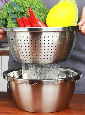 304 Stainless Steel Thicken Colander Strainer Basin Cooker