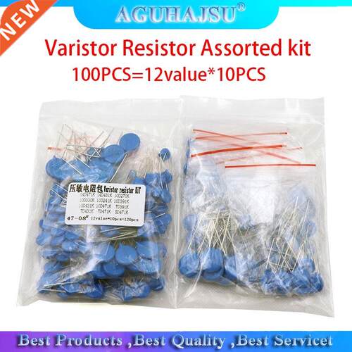 100PCS=12value*10PCS Varistor Resistor Assorted kit 5D471K 7