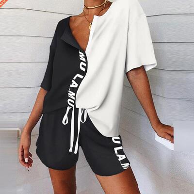 Summer Two Piece Set Women Tracksuit Casual Home Clothes Cro
