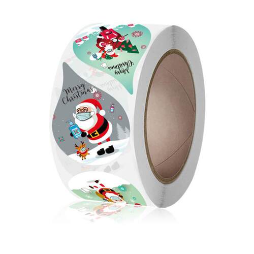 Gift Sealing Stickers 500pcs Happy Christmas Design Diary Sc