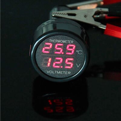 DC 8-40V Car Cigarette Lighter Voltage Meter Voltmeter Therm