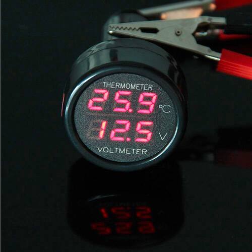 DC 8-40V Car Cigarette Lighter Voltage Meter Voltmeter Therm