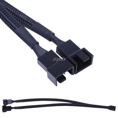 1 To 2 Way Y-Splitter Sleeved 4-Pin PWM Connector Cooler Fan