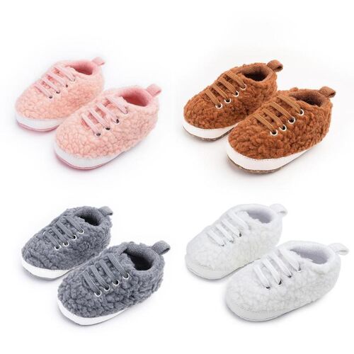 Casual Newborn Prewalker Solid Color First Walkers Warm Lamb