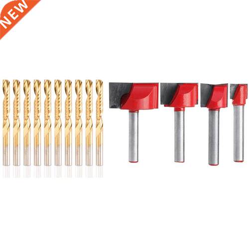 4 Pcs Bottom Cleaning Engraving Bit & 10 Pcs CNC Router
