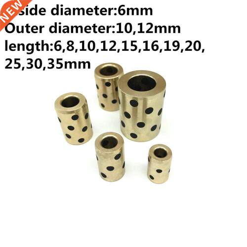 2pcs Inner diameter 6mm linear graphite copper set bearing c