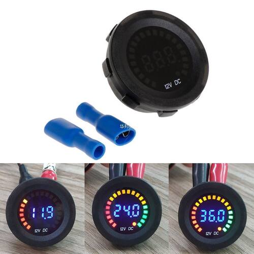 Car Motorcycle Waterproof Blue LED Digital Panel Display Vol
