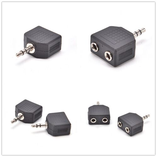 2PCS/lot Audio 3.5mm Jack Male to Double AUX Female Headphon