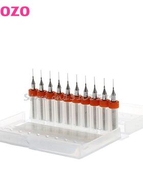 10Pcs 0.mm Tip 1/8 Shank Spiral Flute Tungsten Carbide Mic