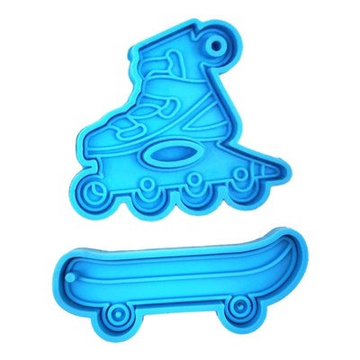 Roller Skates Skateboard Shaped Keychain Epoxy Resin Mold Ke