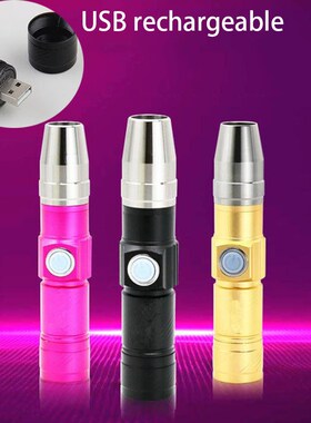 Rechargeable Usb 365nm Led UV Flashlight flash Torch Black L