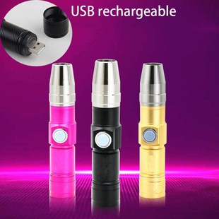 Rechargeable Usb 365nm Led UV Flashlight flash Torch Black L