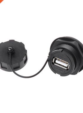 USB Female Socket Plug Panel Mount Adapter Waterproof Connec