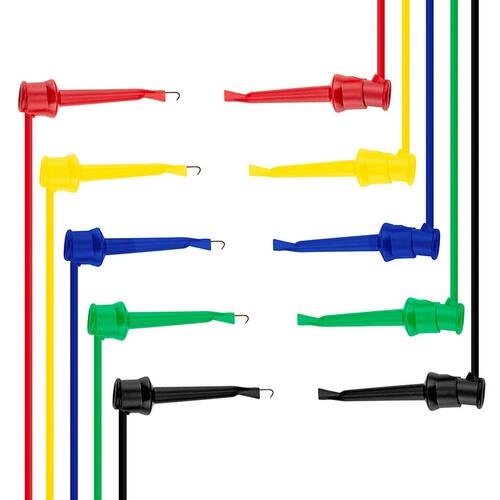 5 Pcs Multimeter Electrical Test Dual Lead Test Hook Clips E