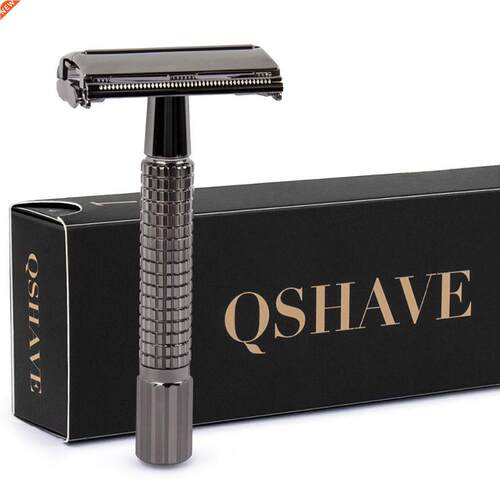 QSHAVE 8.7cm Short Handle Classic Safety Razor with 5 blades