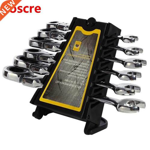 6 Piece Flexible Wrench Reversible Ratcheting Combination Wr