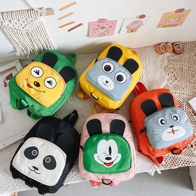 Children Nylon School Bags Cute Cartoon Animal Backpack for