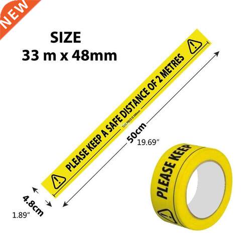 Yellow Social Distancing Stickers Tape Please Keep A Safe Di