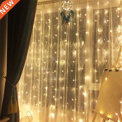 300LED Holiday Restaurant Curtain Lights 8 Modes With Remote