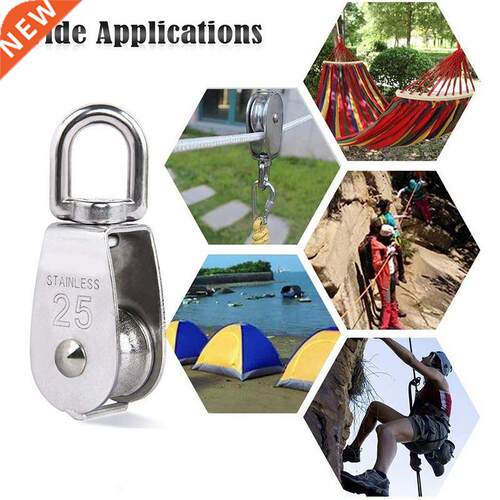 2Pcs M25 Single Pulley Block Hanging Wire Pulley Roller Swiv
