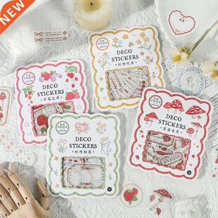 Mr.paper 40Pcs 4 Designs Mushroom Plant Series Japanese Kaw