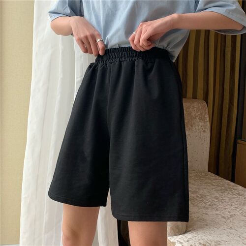 Harajuku Solid Color Simple Shorts Women Loose Sport Summer