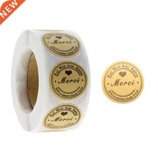 500pcs Kraft Gracias Spanish Thank You labels Stickers Handm