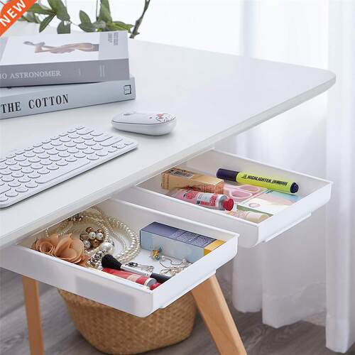 Self-Adhesive Hidden Storage Box under the table Makeup Orga