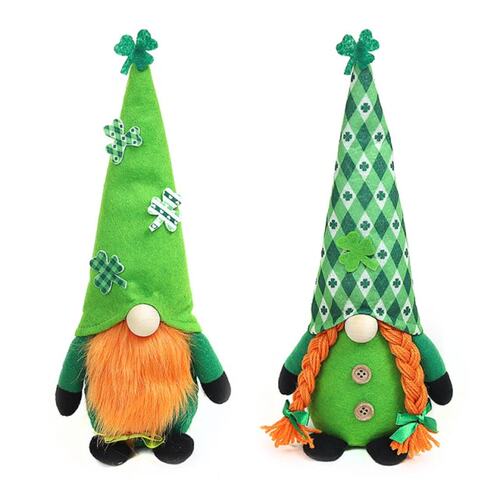 Patrick's Day Gnome Plush Elf Decorations Mr and Mrs