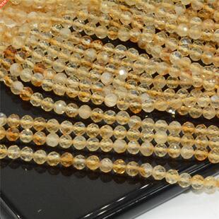 Natural Simple Quality Citrine Faceted Round Beads 3.2mm