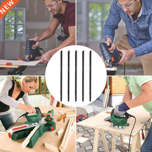 5pcs T744D Jigsaw Blades Sawing Wood T-Shank Curve Bar Cutti