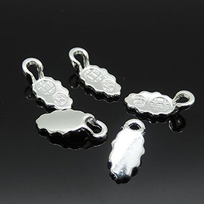 100pcs Silver Plated Oval Glue on Bail Earring Bails Glass T