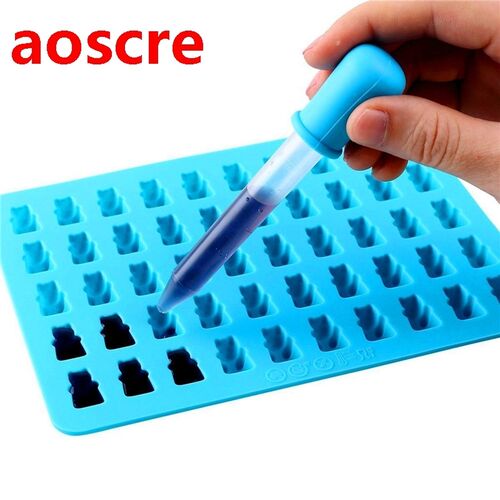 50 Holes Bears Candy Chocolate Foundant Silicone Soap Ice Cu