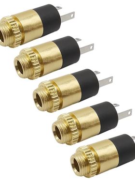5/10Pcs Cylindrical PJ-392 3.5mm Stereo Female Jack Gold-pla