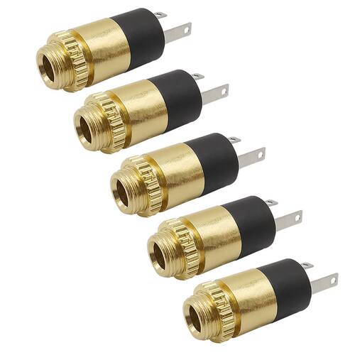 5/10Pcs Cylindrical PJ-392 3.5mm Stereo Female Jack Gold-pla