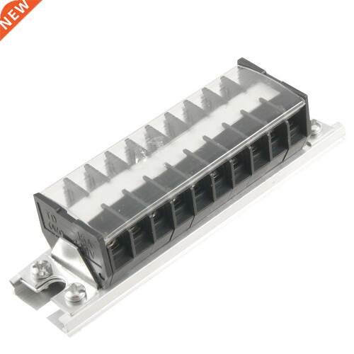 660V 15A DIN Rail Base Dual Row 10 Position Screw Terminal B