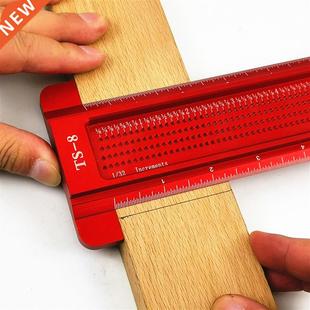6/8inch Aluminum Scale Ruler T-type Hole Ruler Woodworking S