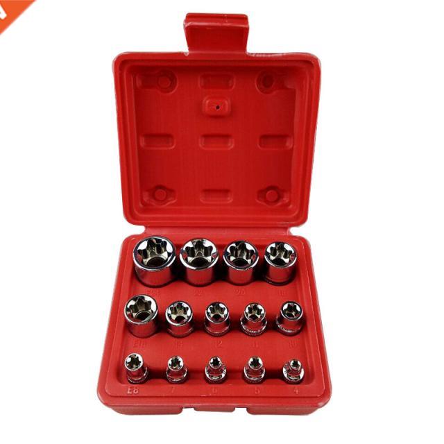 14PC Professional Sockets E4-E24 Torx Torque Bits Tools Set