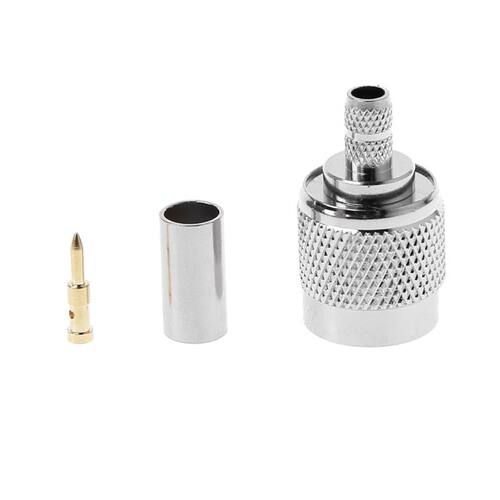 TNC Male Plug RF Coax Connector Crimp Nickelplated For Cable