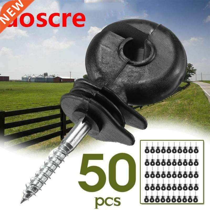 50Pcs Electric Fence Offset Ring Insulator Fencing Screw In