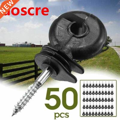 50Pcs Electric Fence Offset Ring Insulator Fencing Screw In