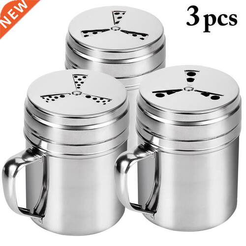 3pcs Spice Jar Rotating Cover Salt Sugar Bottle Multi-purpos