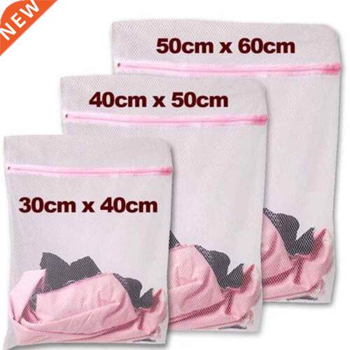 3 Size Zippered Mesh Laundry Wash Bags Foldable cates Linger