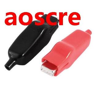 2 Pcs 76mm Plastic Coated Battery Metal Alligator Clips Clam