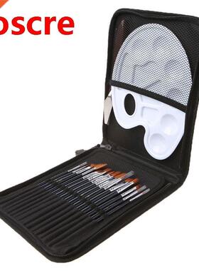 18pcs/Set Paint Brush Wooden Acrylic Painting Palette Gouach
